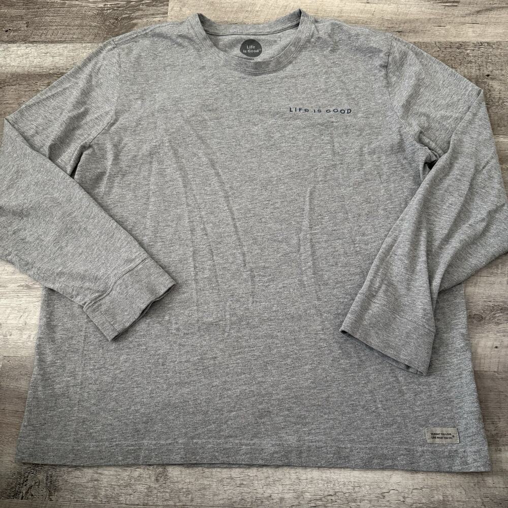 Life is Good Crusher Tee Mens XL Gray PEACE OUT Graphic Long Sleeve T-Shirt - Picture 7 of 10